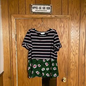 Anthro Striped/Floral Top